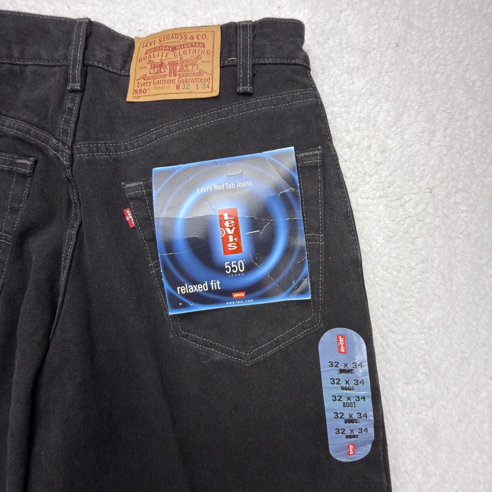 Vintage Levis 550 Relaxed Fit Black Jeans Mens 32x34 NWT NOS